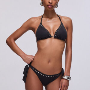 Bikini top e slip con borchie
Nero