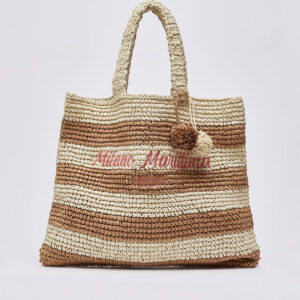 Tote bag a righe
Marrone